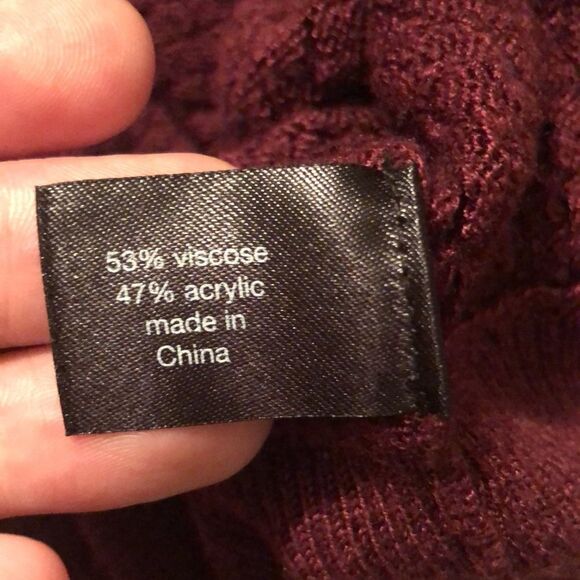 Lane Bryant 14 Burgundy Open Stitch Knit Boatneck Sweater - Picture 11 of 12